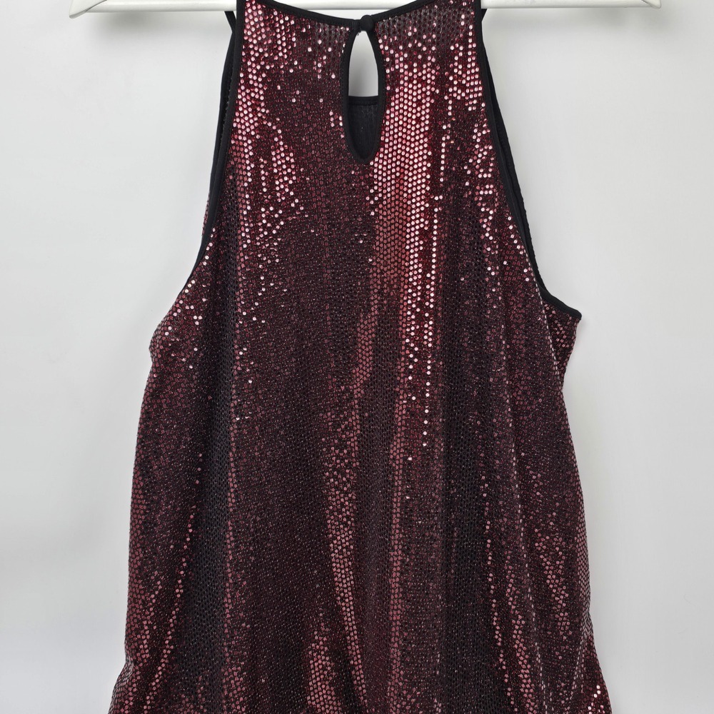 Torrid 1X Red Sequin Halter Tank Top Glitter Sparkle Night Out Party - Picture 2 of 9